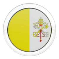 bandera de círculo brillante con textura 3d de la ciudad del vaticano png