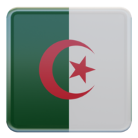 Algeria 3d textured glossy square flag png