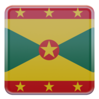Grenada 3d textured glossy square flag png