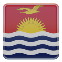 Kiribati 3d textured glossy square flag png