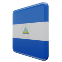 Nicaragua Right View 3d textured glossy square flag png