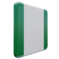 Nigeria Left View 3d textured glossy square flag png