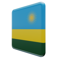 rwanda vue de droite drapeau carré brillant texturé 3d png