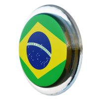 brasil vista direita bandeira de círculo brilhante texturizado 3d png