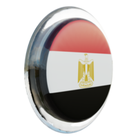 Egito vista esquerda 3d bandeira de círculo brilhante texturizado png