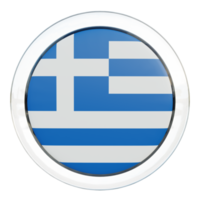 bandera de círculo brillante con textura 3d de grecia png