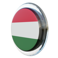 Hungary Right View 3d textured glossy circle flag png