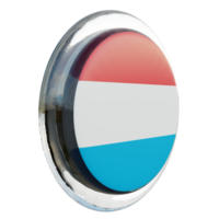 Luxembourg Left View 3d textured glossy circle flag png