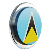 Saint Lucia Left View 3d textured glossy circle flag png