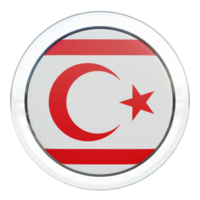 république turque de chypre du nord drapeau de cercle brillant texturé 3d png