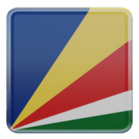 seychelles bandera cuadrada brillante con textura 3d png