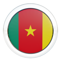 cameroon 3d texturerad glansig cirkel flagga png