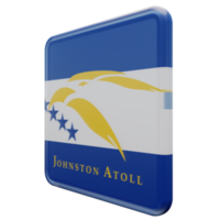 atol de johnston vista direita 3d texturizado bandeira quadrada brilhante