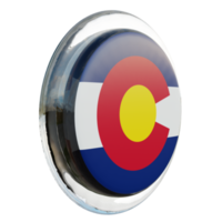 Colorado Left View 3d textured glossy circle flag png