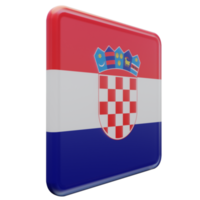 Croatia Left View 3d textured glossy square flag png