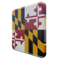 maryland vista direita 3d bandeira quadrada brilhante texturizada png