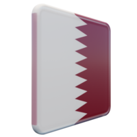 qatar vue de gauche drapeau carré brillant texturé 3d png
