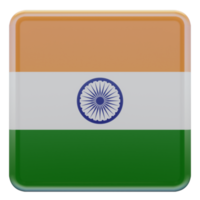 bandeira quadrada brilhante texturizada 3d da índia png