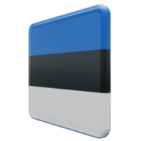 Estonie vue de droite drapeau carré brillant texturé 3d png
