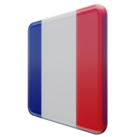 Frankrijk Rechtsaf visie 3d getextureerde glanzend plein vlag png