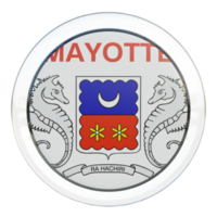 Mayotte 3d textured glossy circle flag png