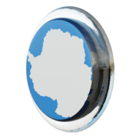 Antarctica Right View 3d textured glossy circle flag png