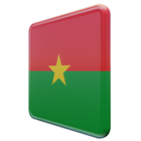 Burkina faso Rechtsaf visie 3d getextureerde glanzend plein vlag png