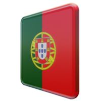 portugal vista direita 3d bandeira quadrada brilhante texturizada png