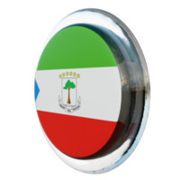 Equatorial Guinea Right View 3d textured glossy circle flag png