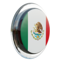 Mexico Left View 3d textured glossy circle flag png