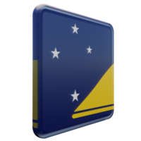 Tokelau Left View 3d textured glossy square flag png