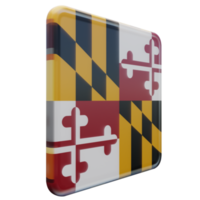 Maryland Left View 3d textured glossy square flag png