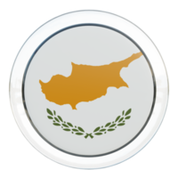 Cyprus 3d getextureerde glanzend cirkel vlag png