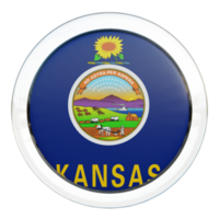 drapeau de cercle brillant texturé 3d du kansas png