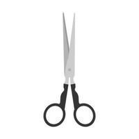 Scissors vector cut tool icon illustration isolated white design. Black symbol paper scissors tool equipment sign. Business object shape template handle cutting accessory stationery icon simple