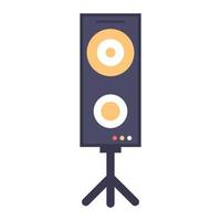 Music column vector illustration. Sound voice and art audio bass entertainment. Musical symbol speaker and stereo loudspeaker disco equipment icon. Power electronic volume isolated white and system