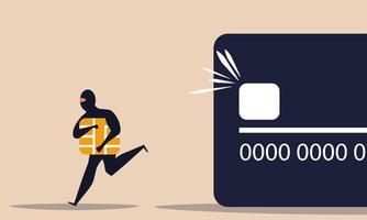 Credit card phishing with money and identity number secure. Data protection and attack online vector illustration concept. Scam privacy finance and fraud password steal. Bank information on web