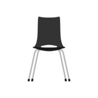 silla negra vista frontal icono de vector de madera. oficina cómodo símbolo relajación muebles equipo