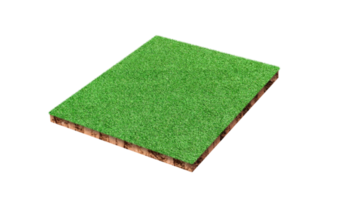 Soil cubic cross section with green grass field png