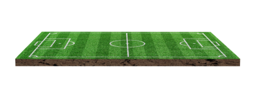 Green grass soccer or football field isolated png