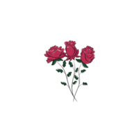 Rosa Rose mit grünem Blattvektor pro png
