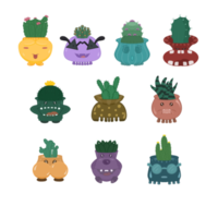 colección de plantas de cactus, plantador de monstruos png