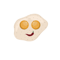 Double fried egg with chilli and pepper Pro png