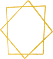 Gold geometric shape frame png