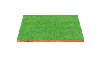 seção transversal cúbica do solo com campo de grama verde