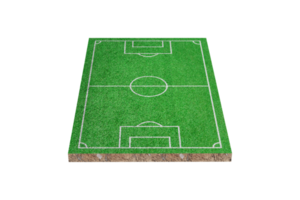 Green grass soccer or football field isolated png