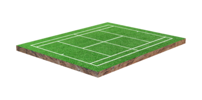 Tennisplatz mit grünem Gras isoliert png