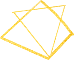 Gold geometric shape frame png