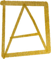 guld geometrisk form ram png