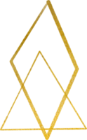 Gold geometric shape frame png